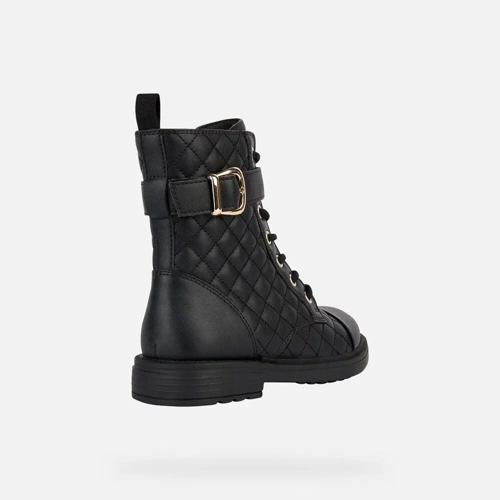 Geox NWT Girls’ Eclair 30 Synthetic Leather Boots Black Youth US 12